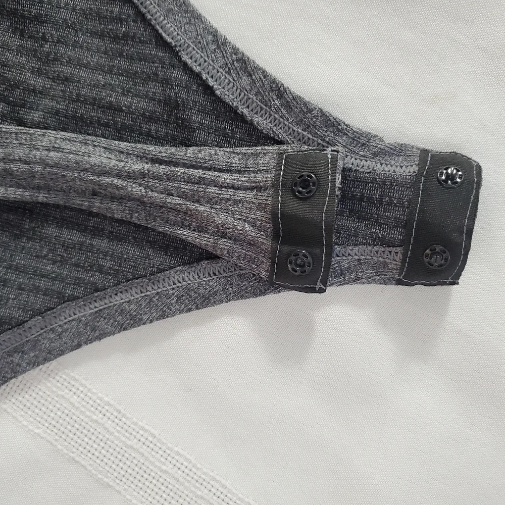 Gray Longsleeved Choker Neckline Caged  Bodysuit New Mix S-M - Picture 7 of 9